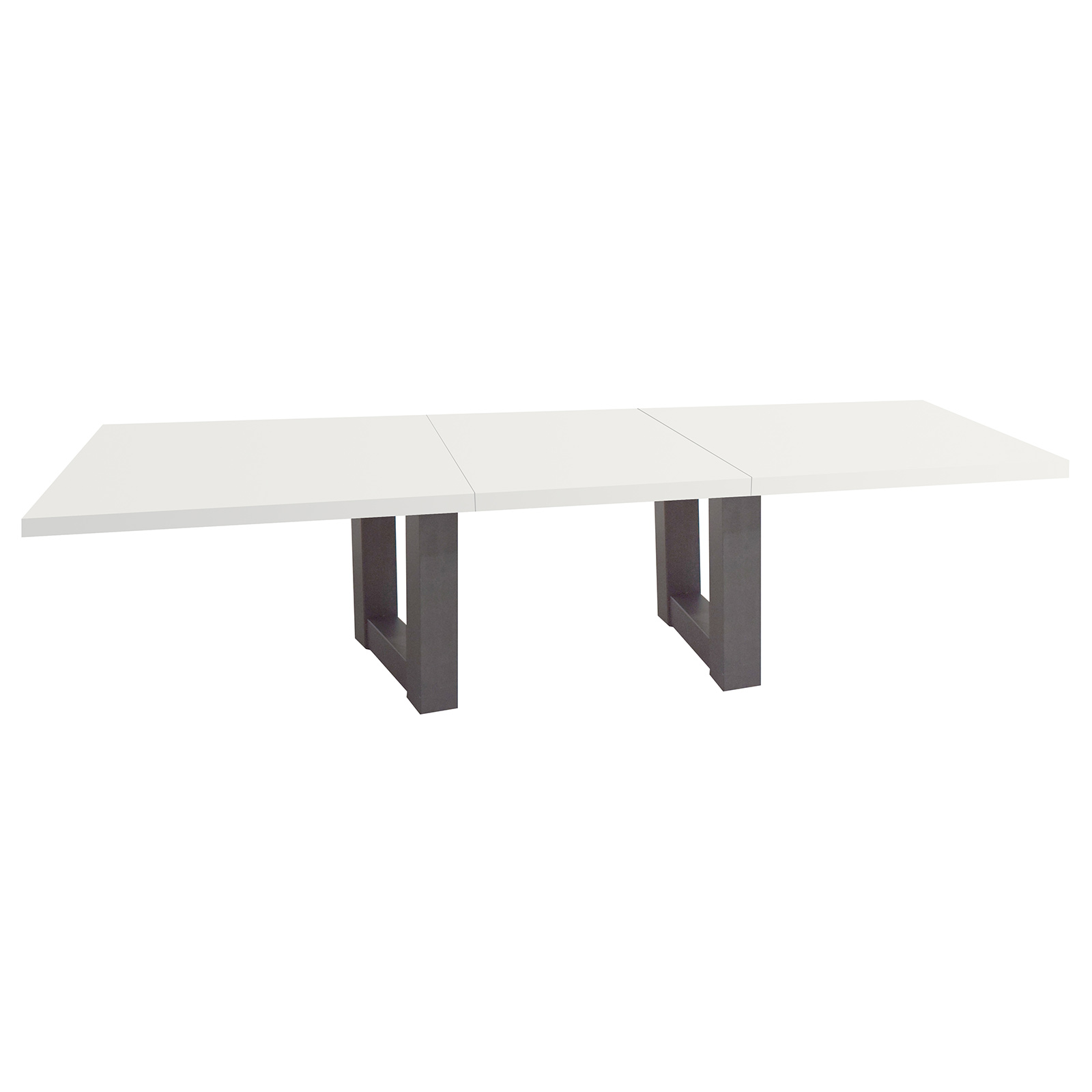 Couchtisch - weiß matt - U-Gestell - ausziehbar - 160 cm breit