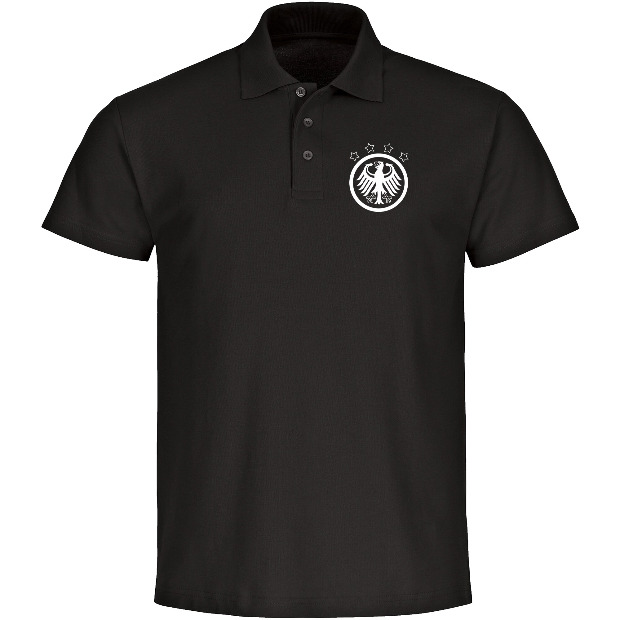 multifanshop® Poloshirt - Deutschland - Adler Retro - Druck weiß