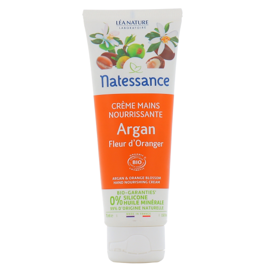 Crème nourrissante mains et ongles Natessance Argan Fleur d'Oranger