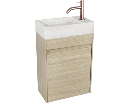 Wastafelmeubel Verschil HURA L BxHxD 39,5 x 52 cm x 21,5 cm Frontkleur eiken