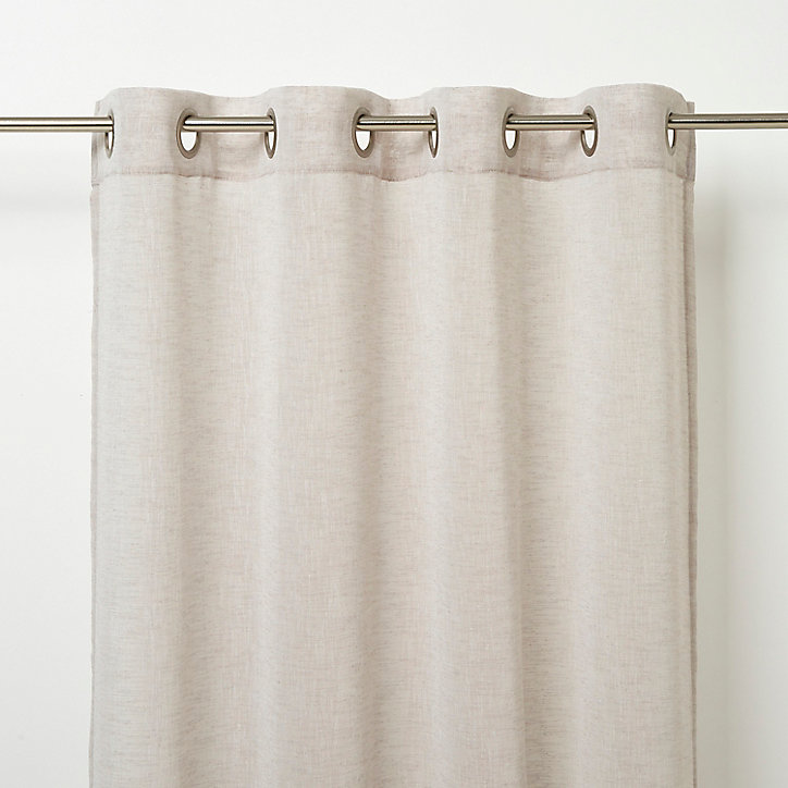Voilage GoodHome Howley naturel l.140 x H.260 cm