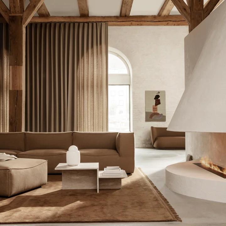 Ferm Living - Catena Modular 2-Sitzer, natur (Rich Linen)