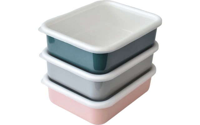 HoneyWare Emaille Frischhaltedose lichtgrau