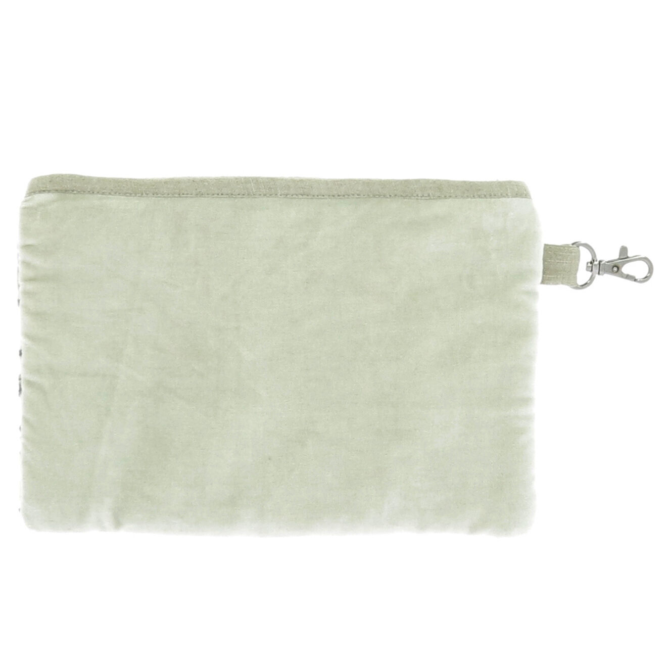 En Fil d'Indienne Trousse plate large Anémone beige - 26x18 cm