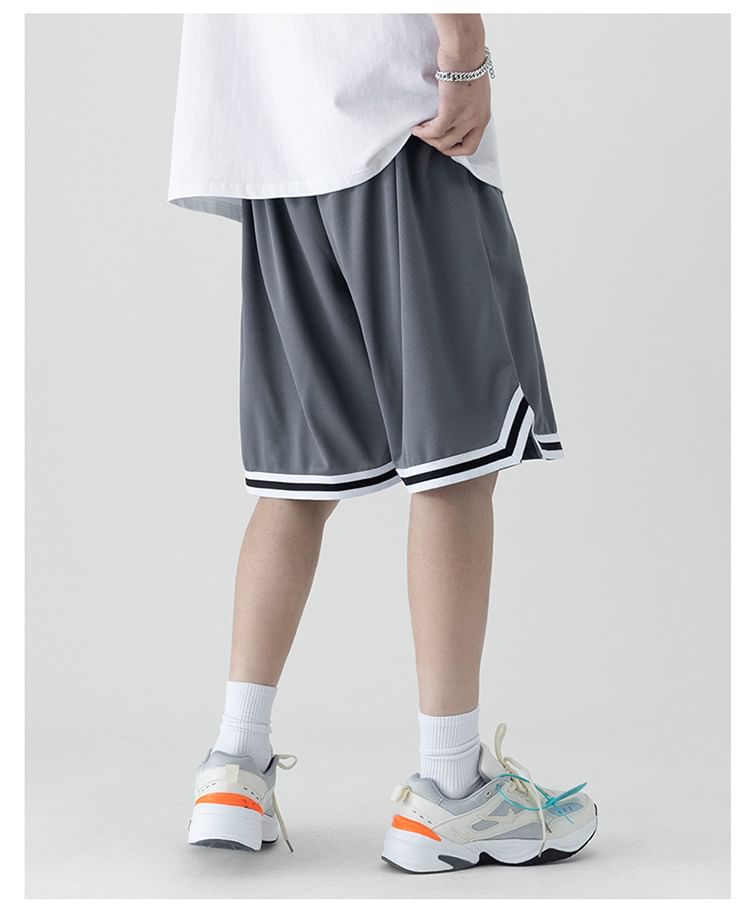 Wewewow - Shorts met contrasterende rand en trekkoord in de taille