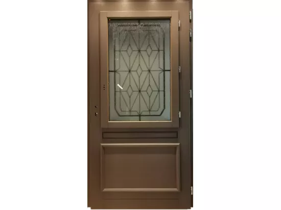 Porte D'Entree Bois Vitree, Camille Gris Ral 7039, H,215Xl,90 P,Gauche Cotes Tableau