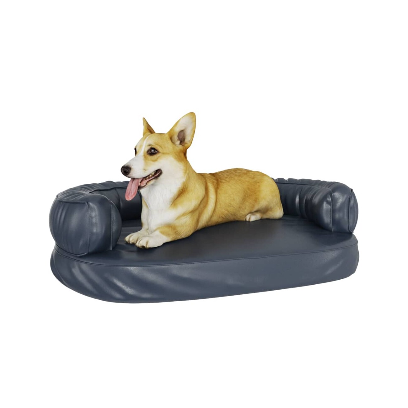 VidaXL Hundebett Ergonomisch Kunstleder blau L