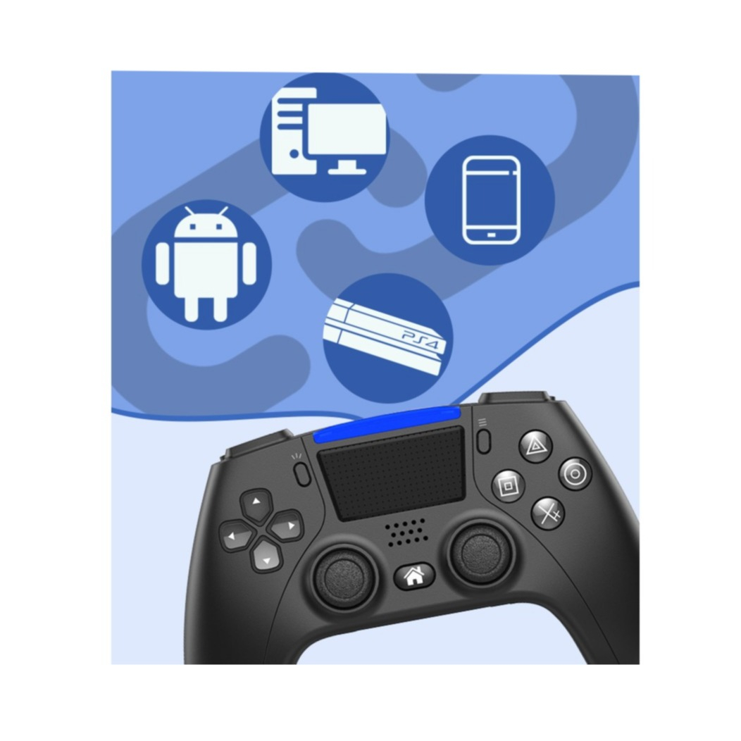 Sony PlayStation PS4 / Nintendo Switch / Switch 2 / PC / Smartphone Wireless BT Game Controller mit 3.5mm Klinke (iOS / Android) - Weiss / Blau