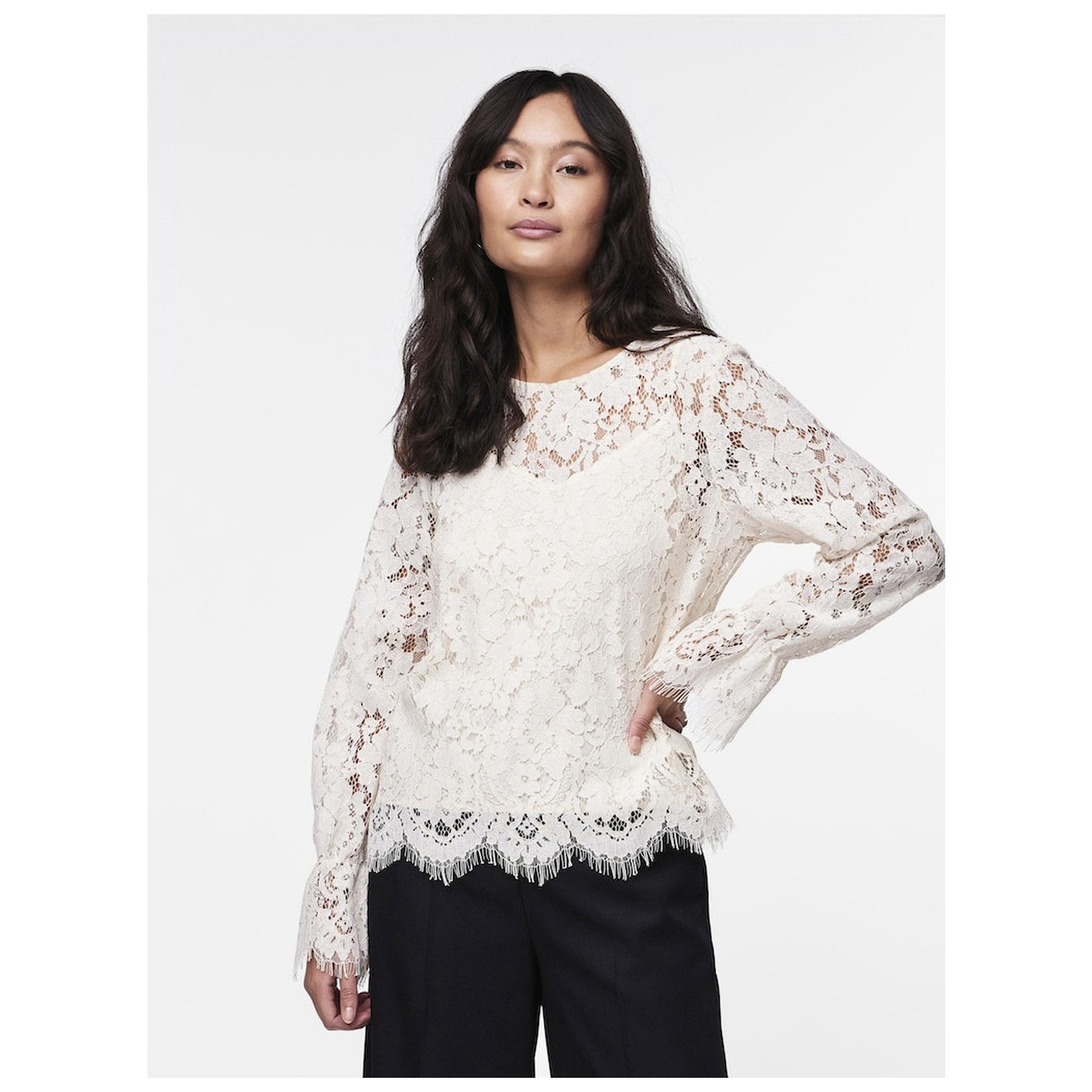 Y.A.S YASPERLA LS LACE TOP S. NOOS