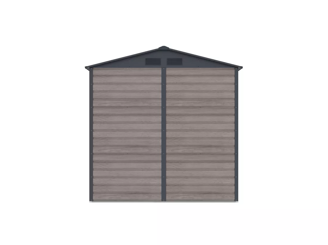 Abri de jardin métal en acier galvanisé effet bois gris 2,79 m² - ADELMO