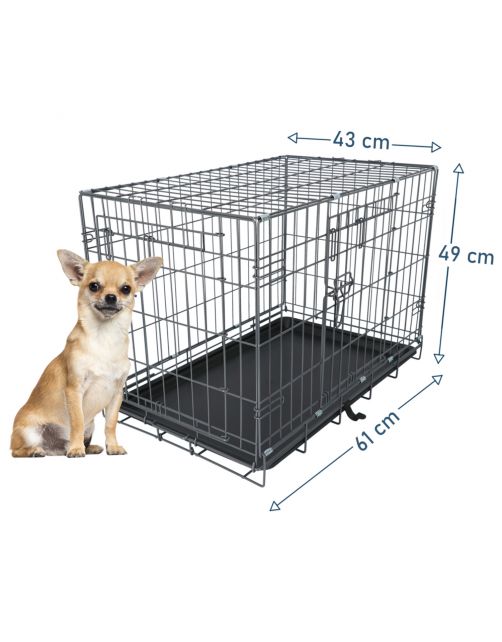 Adori Safety+ Bench Met 2 Deuren Grijs - Hondenbench