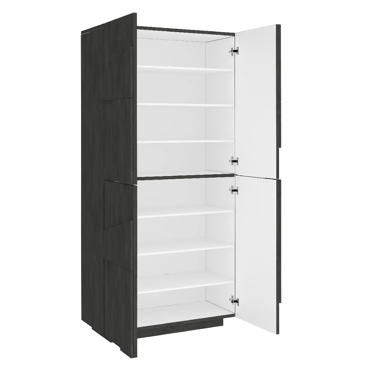 Alter Étagère 4 Portes Gris Cendré