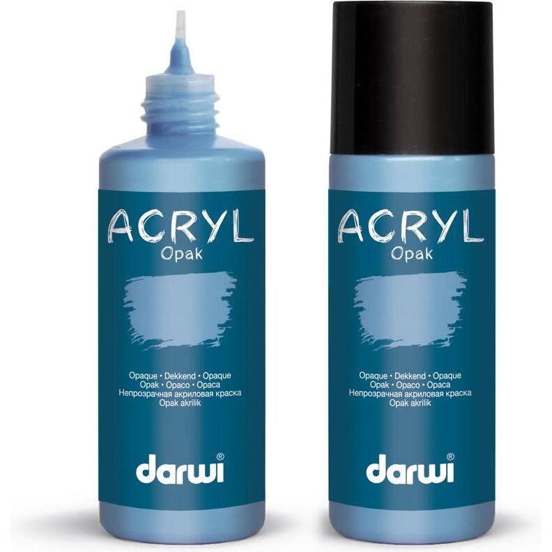 Darwi Flacon de 80 ml de Peinture Acrylique Universelle Opaque - Bleu gris