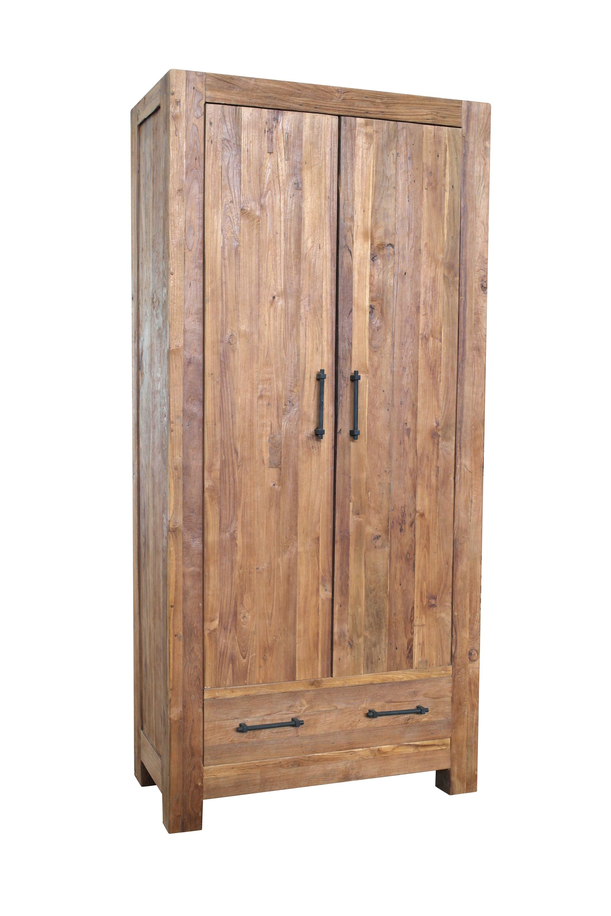 Garderobenschrank Banda Teak Holz Flurschrank Kleiderschrank Schrank Hochschrank