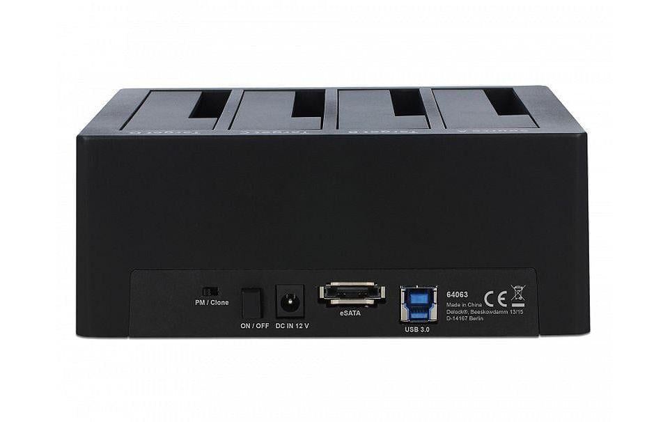 Docking- und Klonstation 64063 für 4x SATA HDD / SSD<br>Dockingstation für vier 2,5