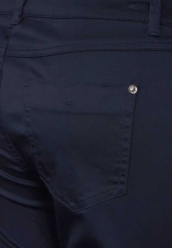 Casual Fit Seidenoptik Hose - deep blue