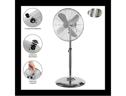 PROFICARE - Ventilateur sur pied design inox 40cm pc-vl 3064 ms