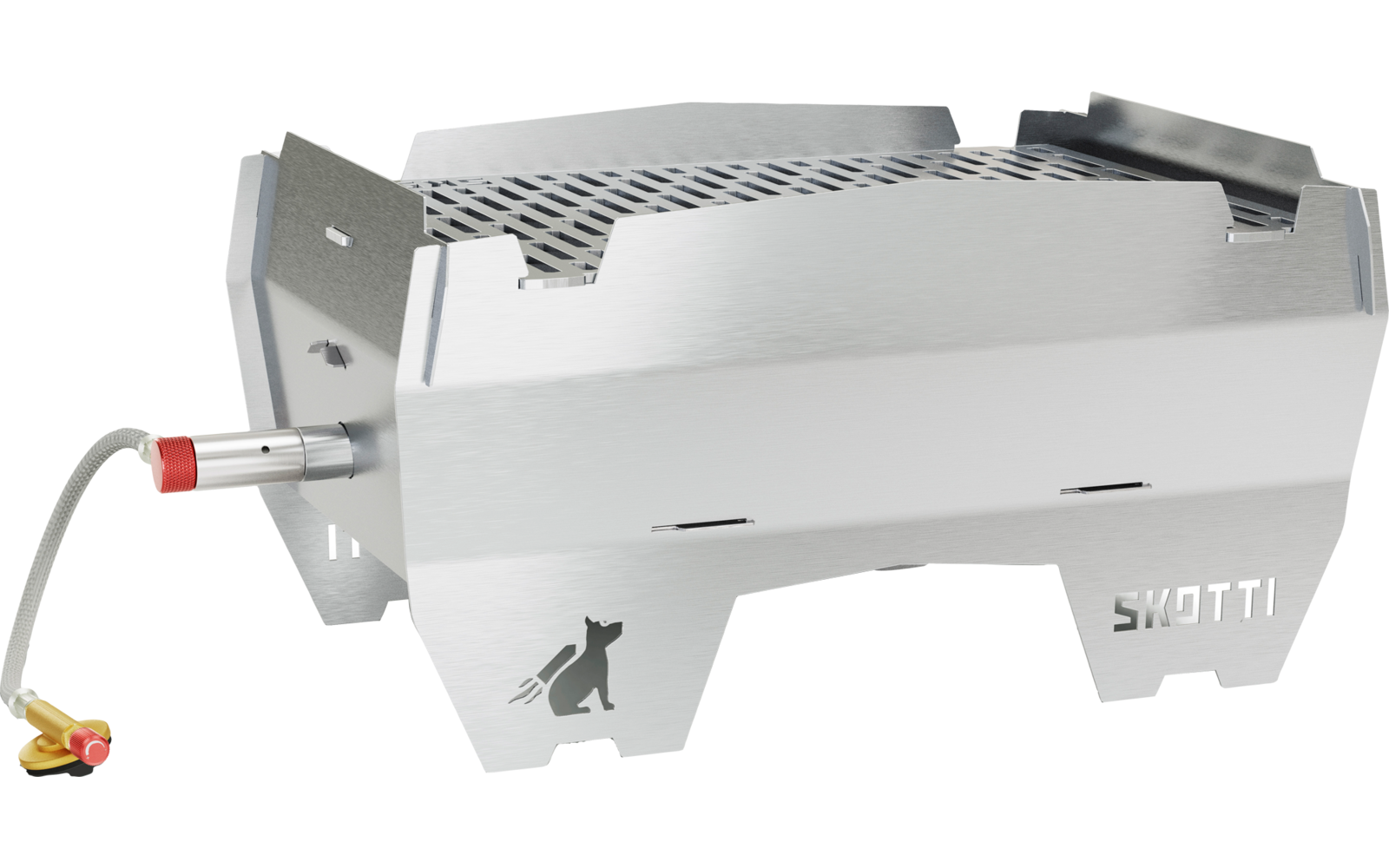 Skotti mobiler Gasgrill / Kohlegrill inklusive Tragetasche und Gasschlauch