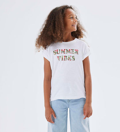 Name It T-Shirt - NkfFamma - Noos - Bright White/Dark Sap Jungle