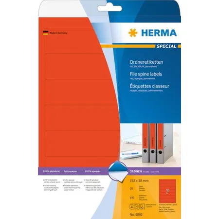 HERMA Ordneretiketten, rot, 192 x 38mm, 140 Stück