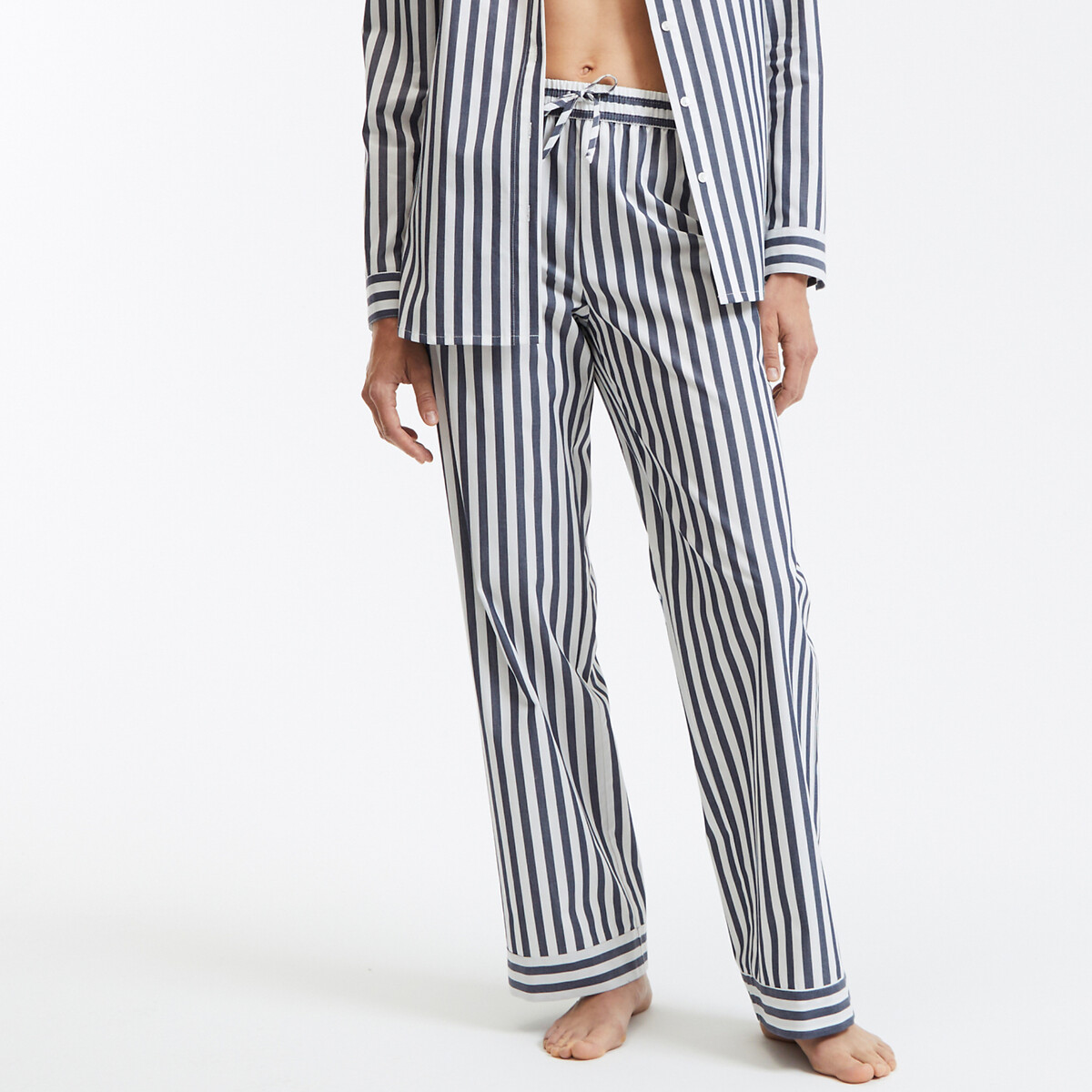 COLEÇÕES LA REDOUTE<br>Pijama de popeline de algodão às riscas