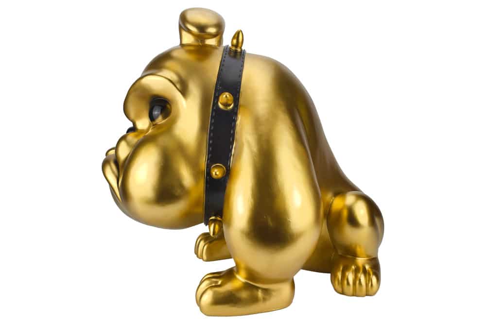 Deko-Figur BULLDOG 70cm gold handmade Hunde-Skulptur