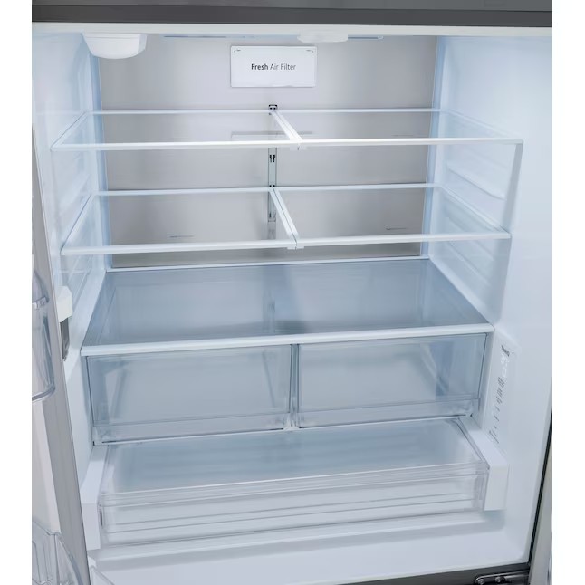 Refrigerador LG Counter-Depth MAX de 26,5 pés cúbicos com portas francesas e máquina de gelo (aço inoxidável) ENERGY STAR