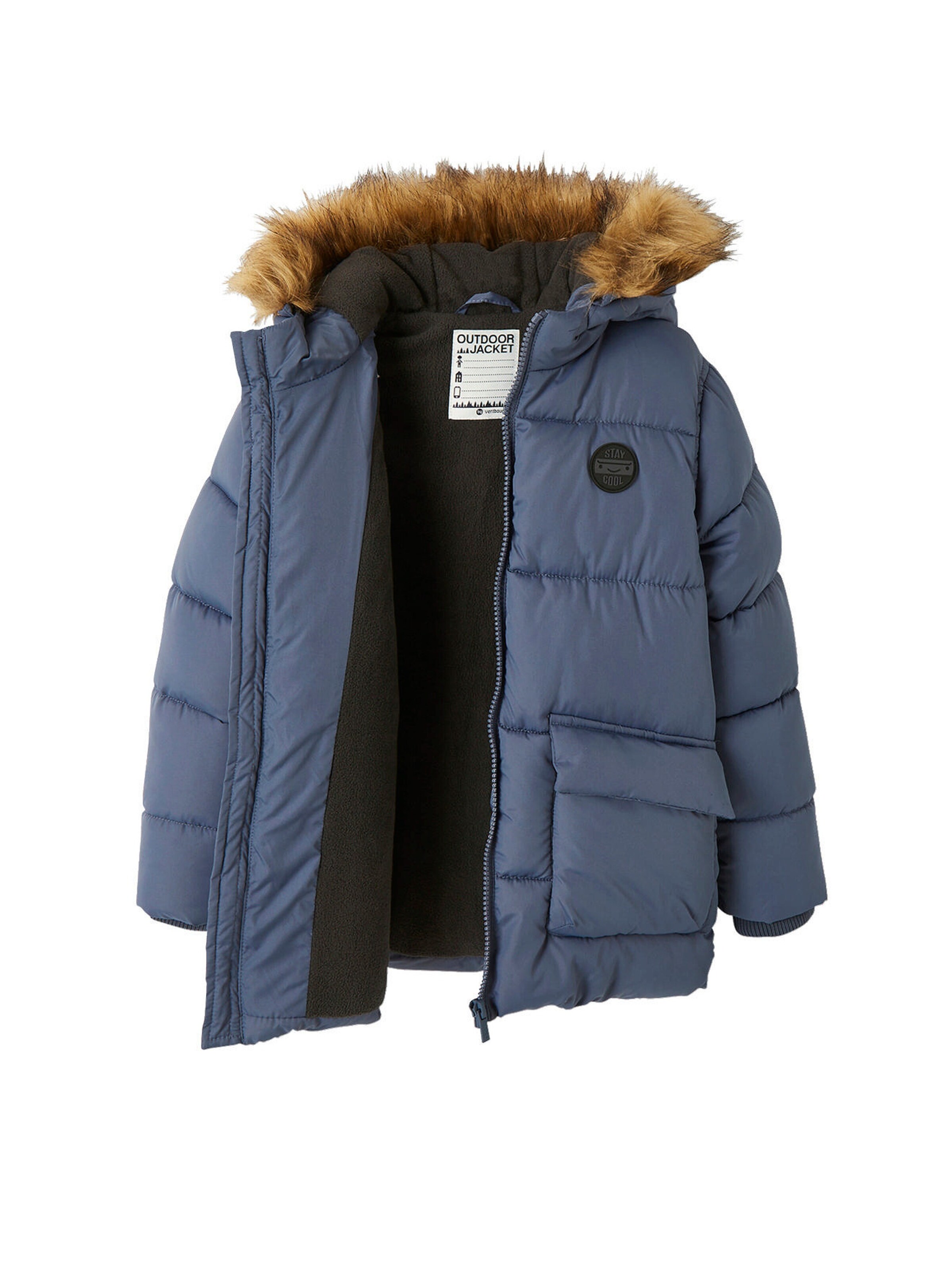 Vertbaudet Jungen Jacke & Handschuhe mit Recyclingmaterial blau