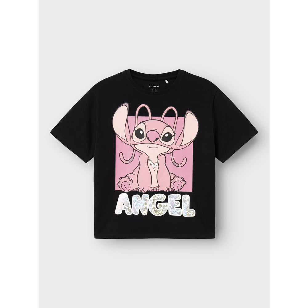 Køb Name It Black Angel Nyri Lilo & Stitch Regular T-Shirt
