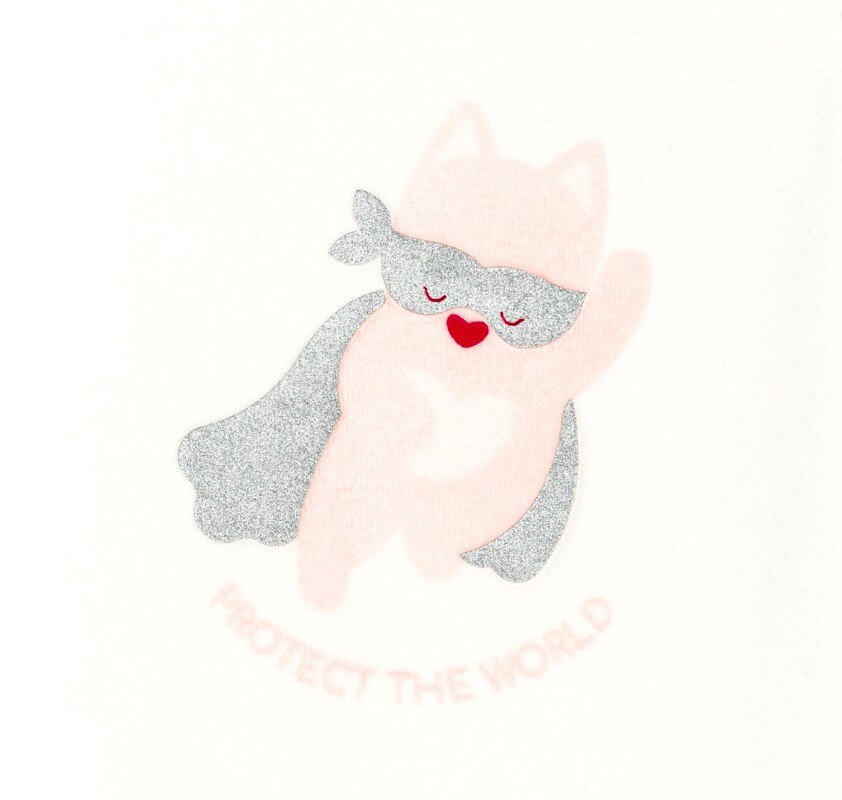 Dors-bien velours blanc bébé fille Rose