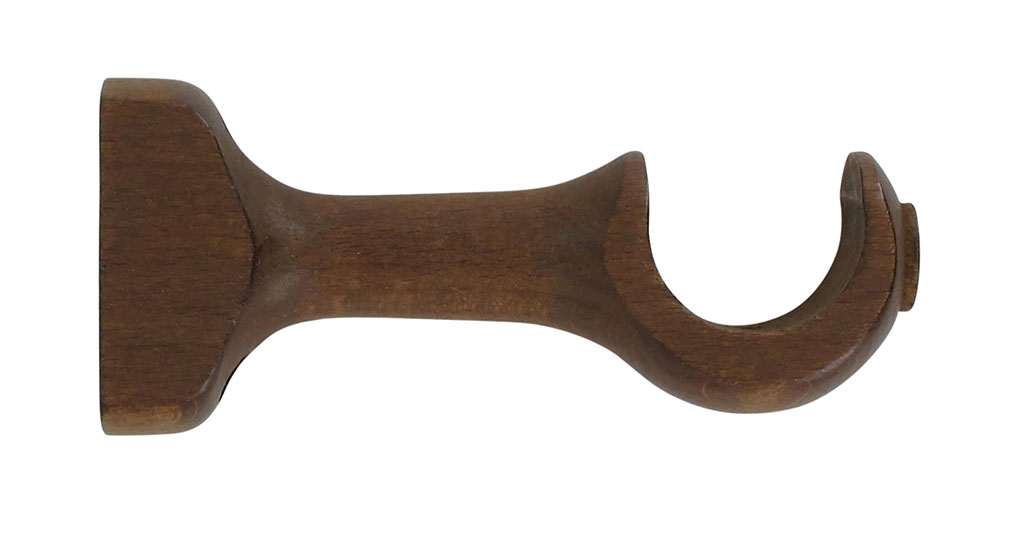 Lot de 2 supports tringle rideau ouverts chêne D 28mm