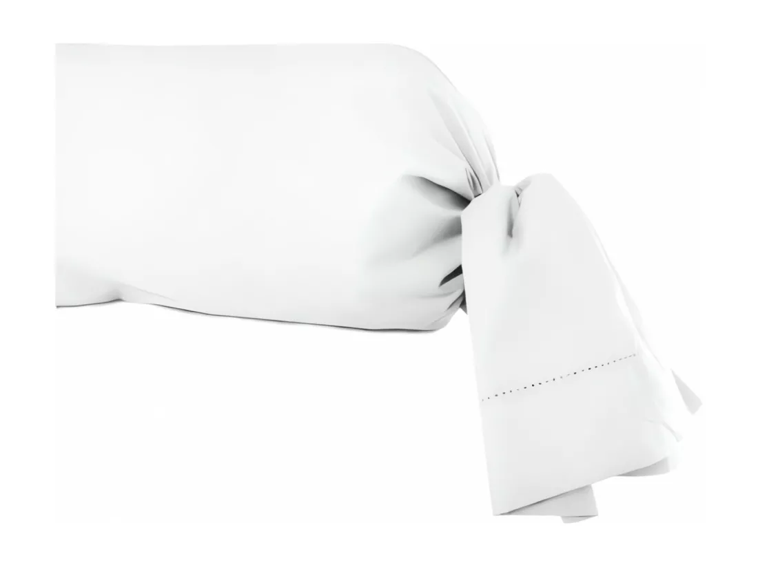 Taie de traversin en coton 45x185 cm PERCALE blanc, par Soleil d'ocre