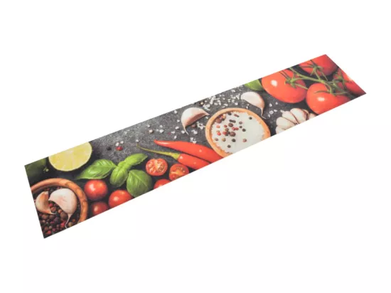 Tapis de cuisine lavable impression légumes 60x300 cm velours