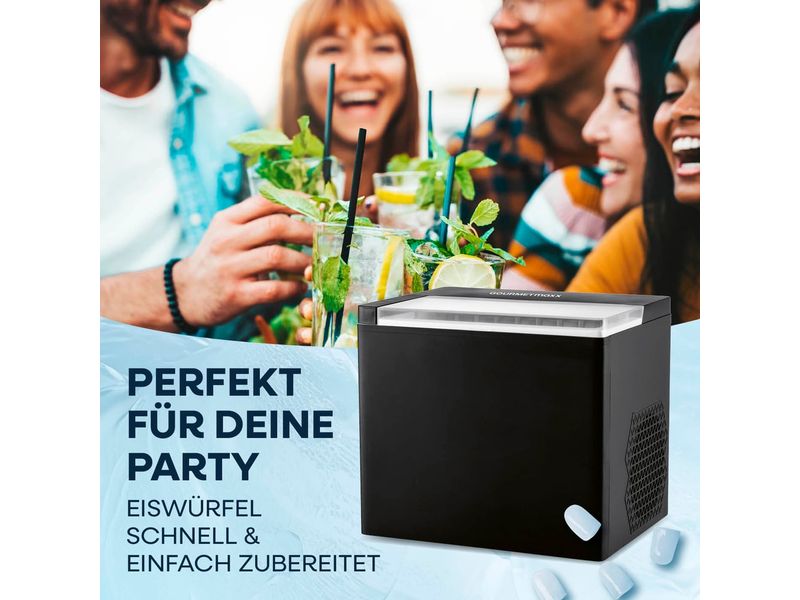 GOURMETmaxx Eiswürfelmaschine 12 kg/24h Eiswürfelmaschine mit Auffangkorb und Eisschaufel