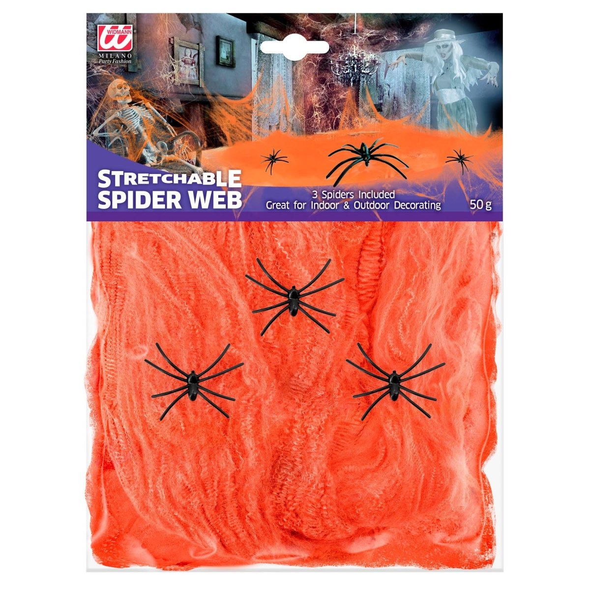 Oranje Spinnenweb Met Spinnen 4 delig
