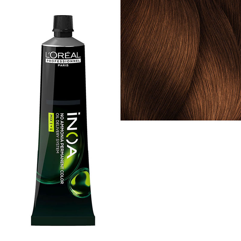 Coloration sans ammoniaque Inoa 6.34 blond foncé doré cuivré