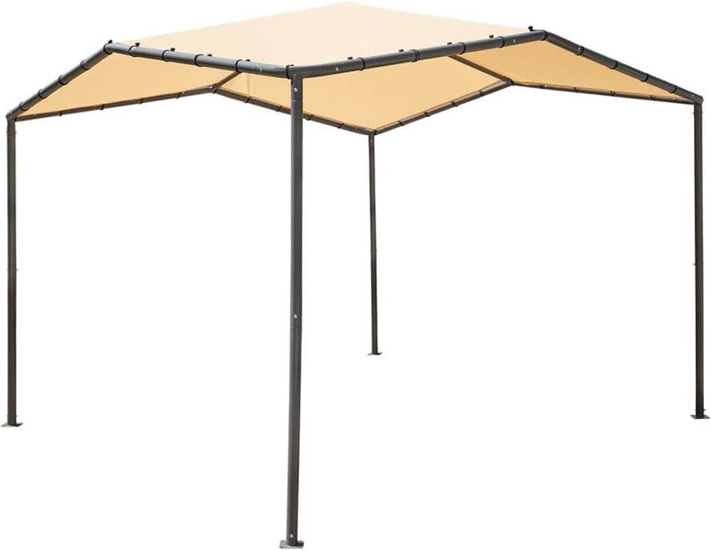 ShelterLogic Stahl Pavillon Canopy Pacifica 10x10 | Beige | 317x317x271 cm | UV- & witterungsbeständig | Reißfeste 300D-Plane | Pulverbeschichteter Stahlrahmen | Einfacher Aufbau