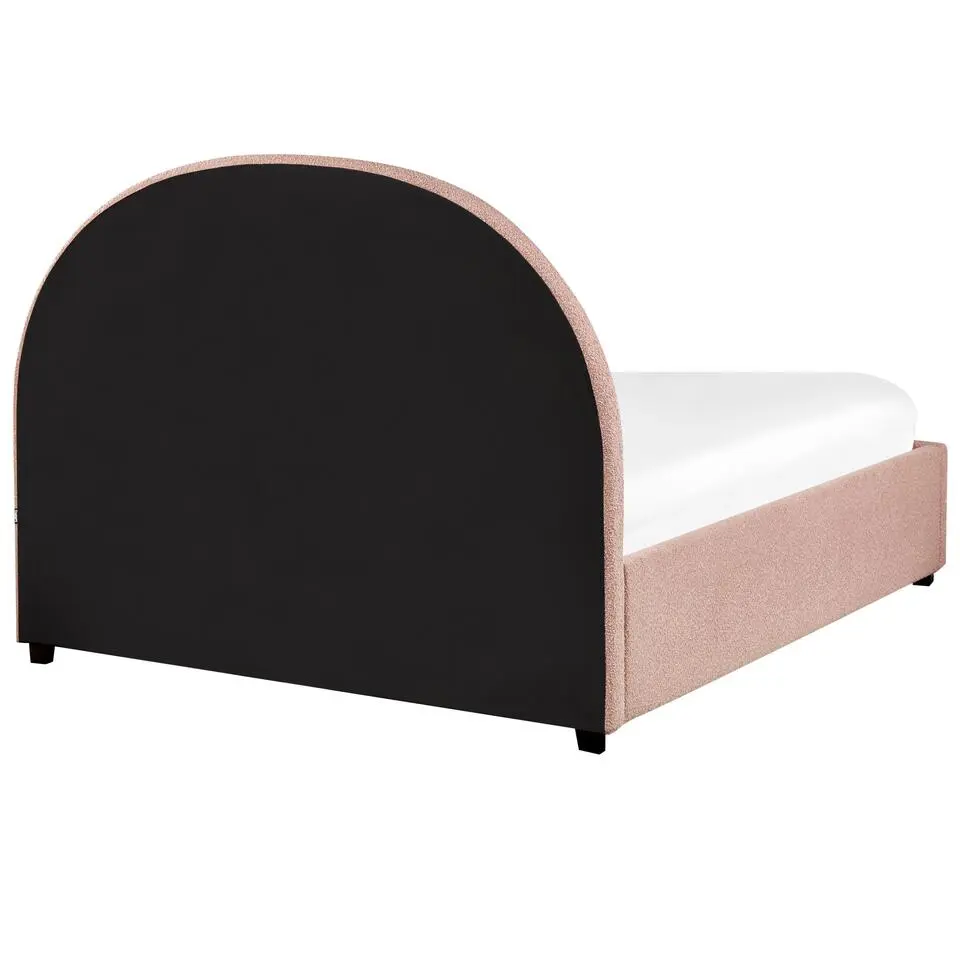 VAUCLUSE - Bed met opbergruimte - Pastelroze - 140 x 200 cm - Bouclé