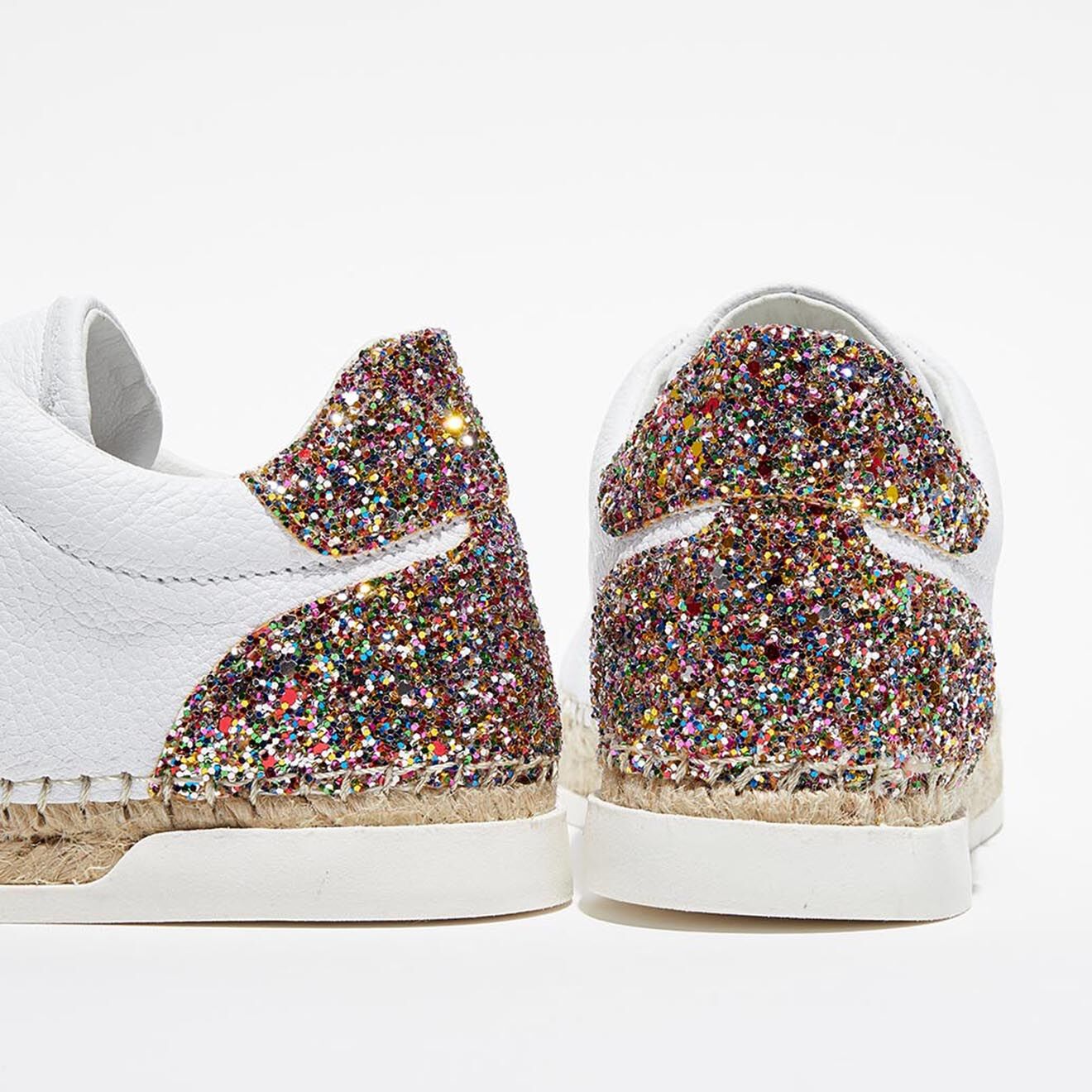 Canal Saint Martin Baskets espadrilles en Cuir Lancry glitter blanc/multicolore