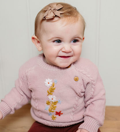 Hust and Claire Bluse - Strik - Panya - Dusty Rose m. Blomster