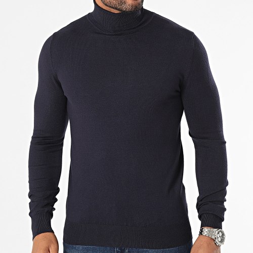 Pull Col Roulé Bleu Marine
