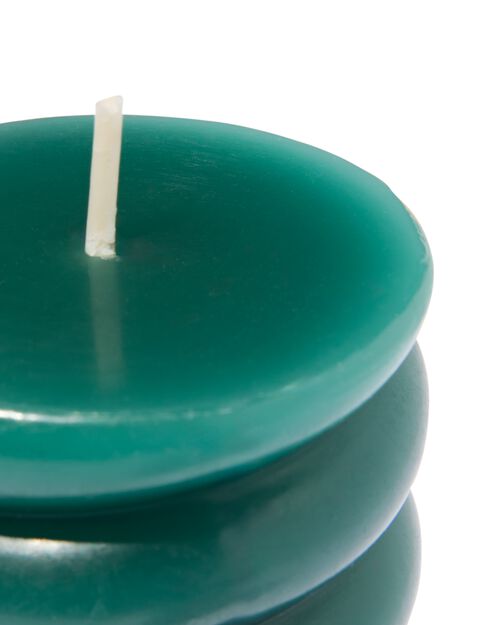 bougie cylindrique nervurée 5,5 x 15 verte