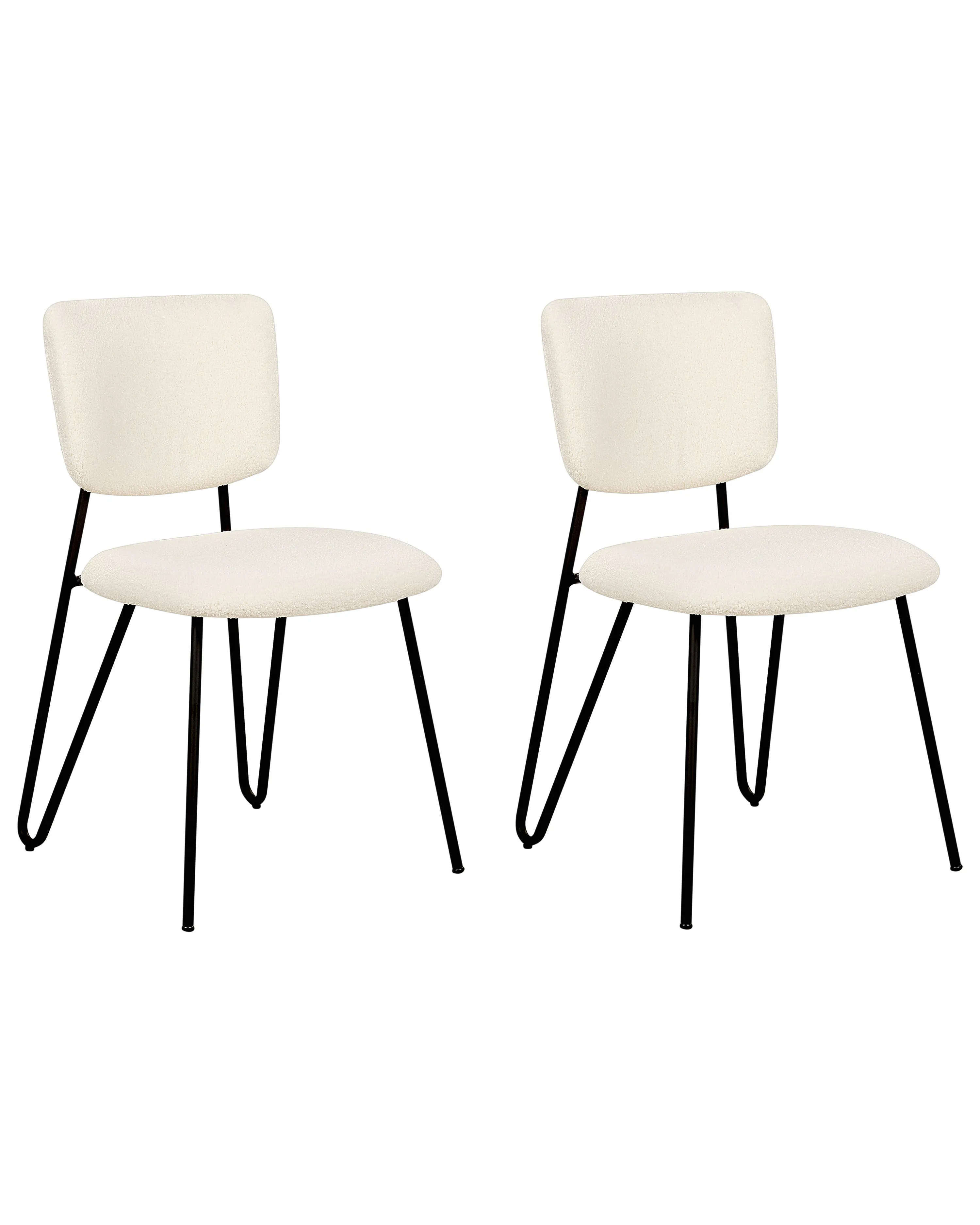 Set van 2 eetkamerstoelen NELKO Bouclé Gebroken wit