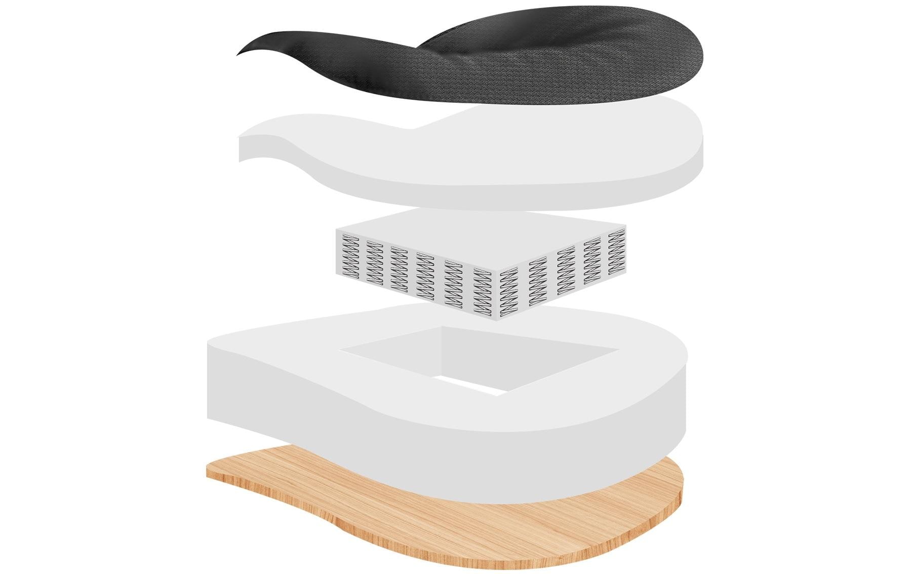 Bürostuhl mit Netzrücken und Armlehnen, Schwarz<br>Bequemer und ergonomischer Schreibtischstuhl