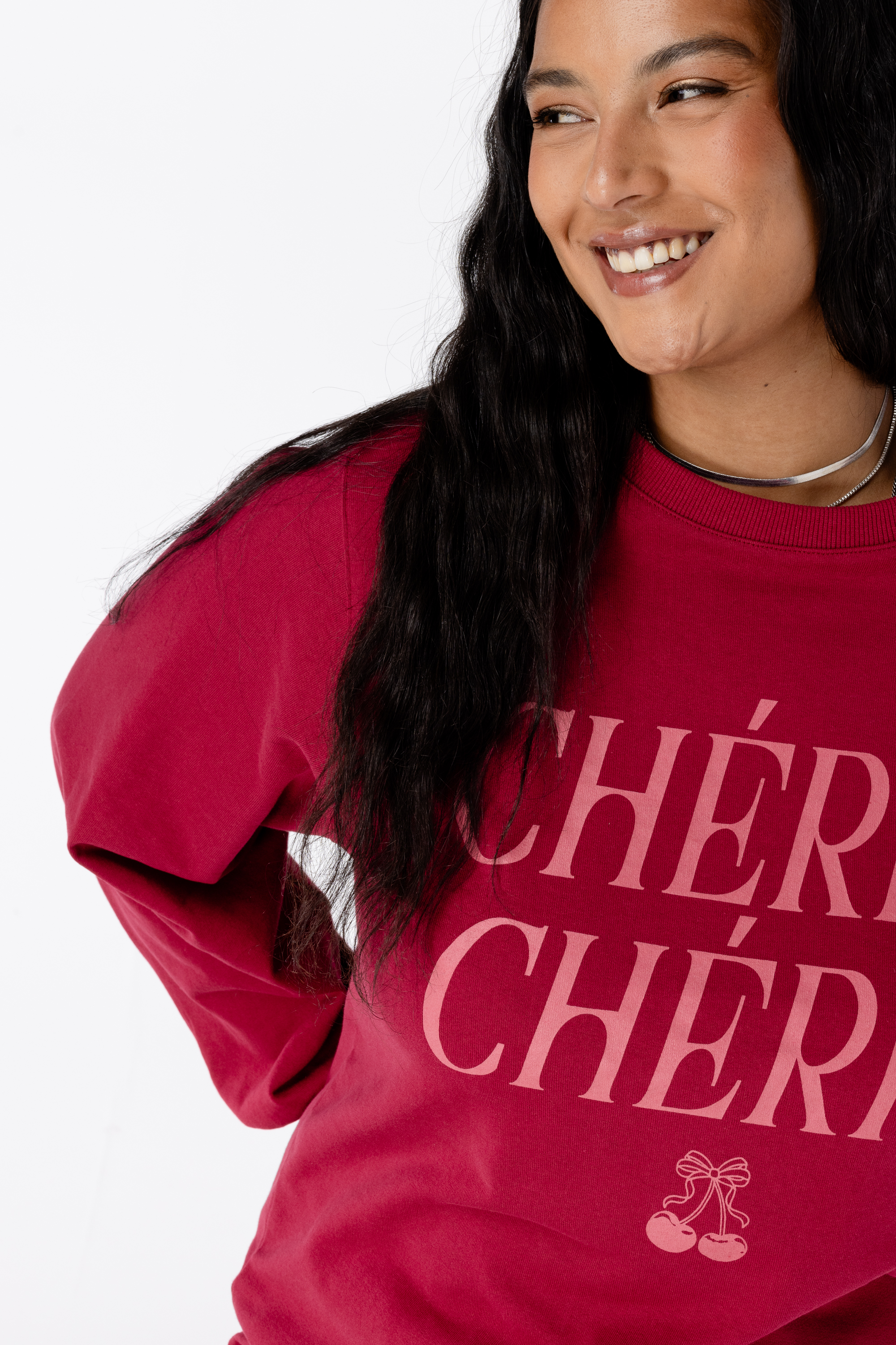 Sweater met print Bessen rood