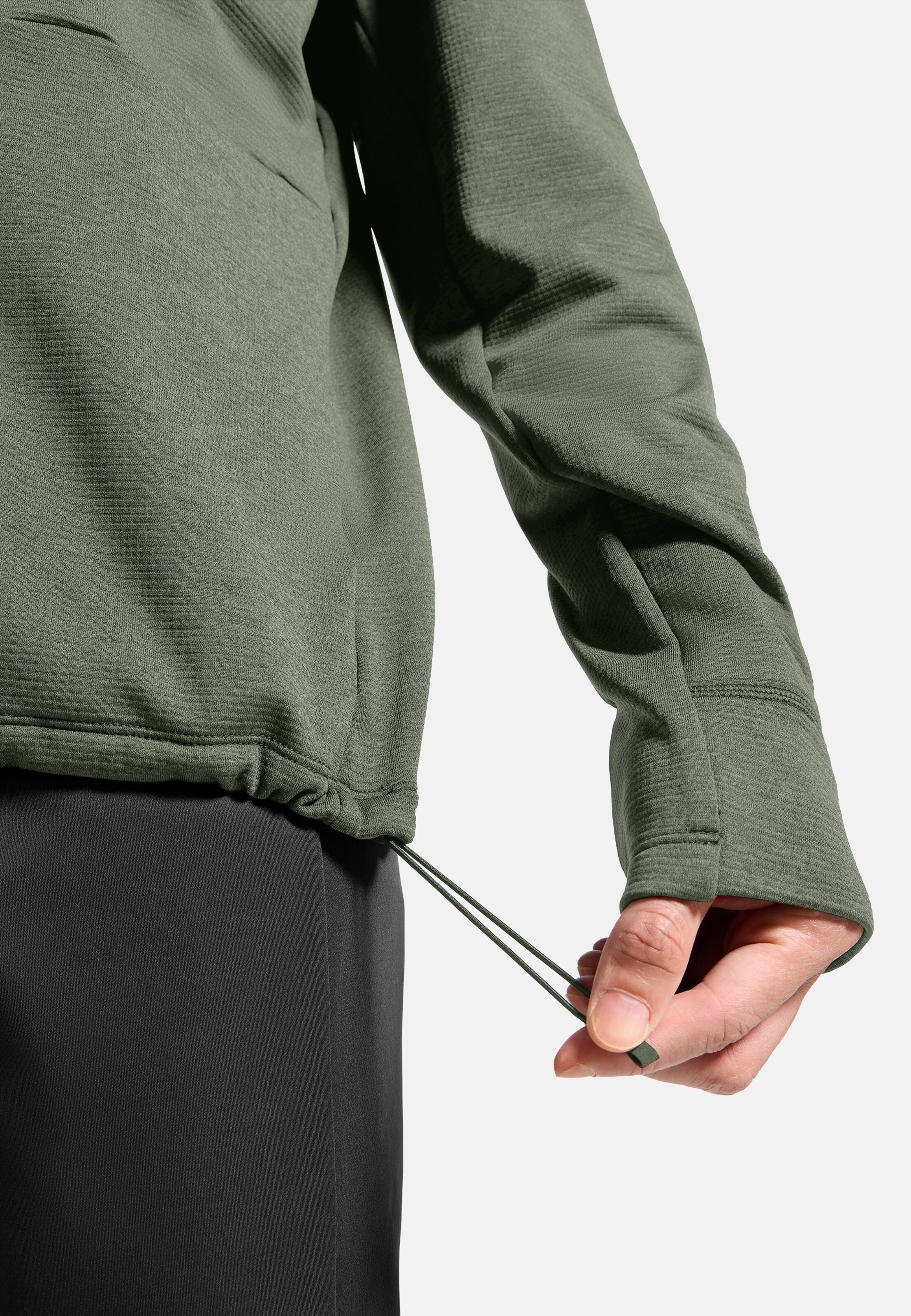 Essentials Multisport Mid Layer aus Grid-Fleece mit Halbreissverschluss in shadow melange