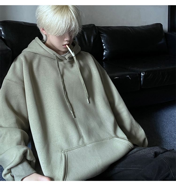 POSI - Effen hoodie met fleecevoering