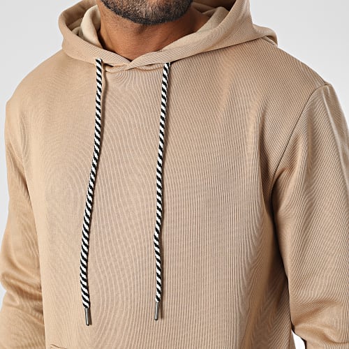 Sweat Capuche F22212 Beige Foncé