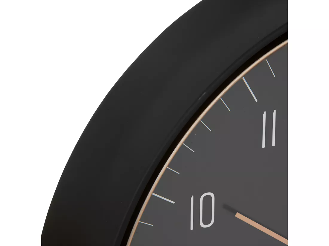 Pendule murale Noire et Laiton D 29 cm