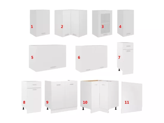 Ensemble de meubles de cuisine 11 pcs Blanc Aggloméré